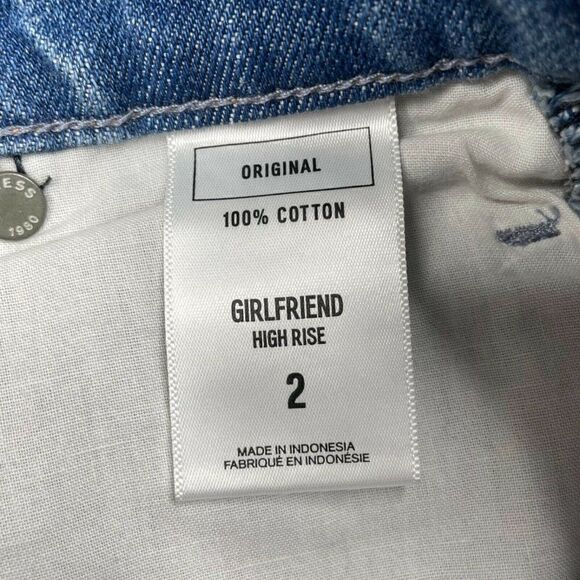 EXPRESS Girlfriend High Rise Red Side Stripe Jean - Picture 5 of 12